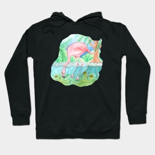 Flamingo Underwater Watercolor Hoodie